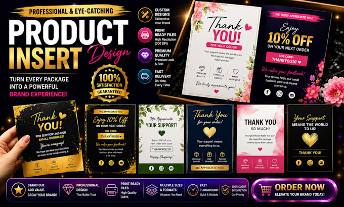 design business cards thank you cards and product packaging