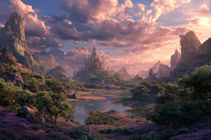 do fantasy landscape illustrations