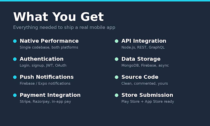 develop react native mobile app for android and ios