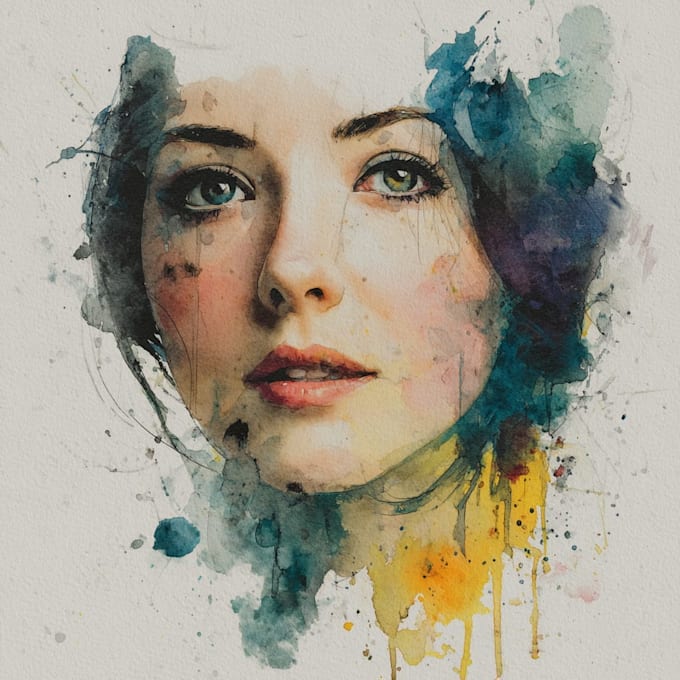 draw  a watercolor portrait illustration