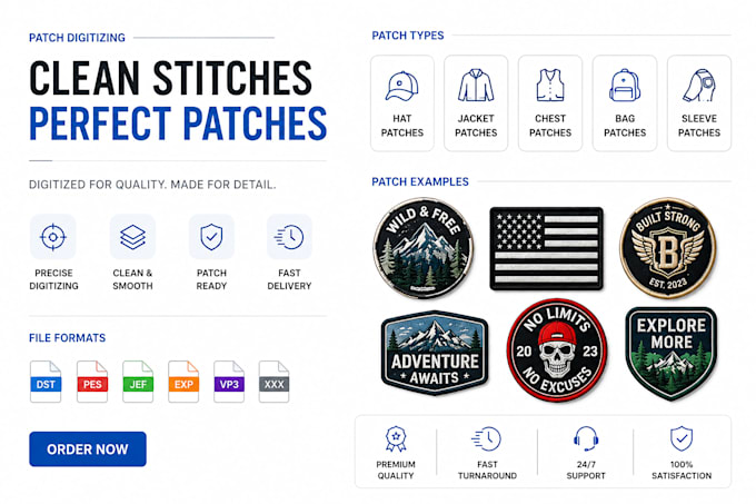 custom patch embroidery digitizing services