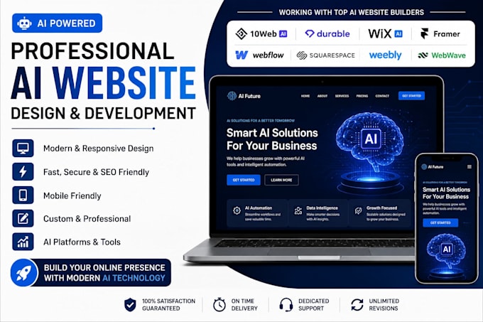 create modern ai websites for businesses and startups
