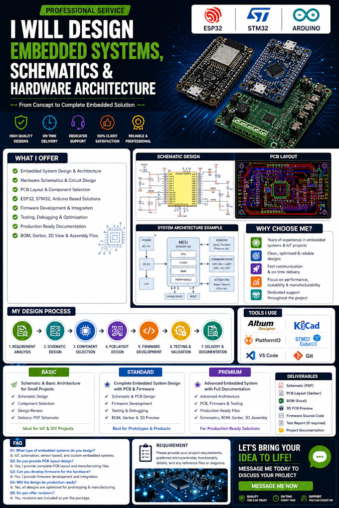 design embedded systems, schematics and hardware architecture