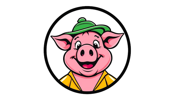 do unique funny pig mascot logo unlimited revision