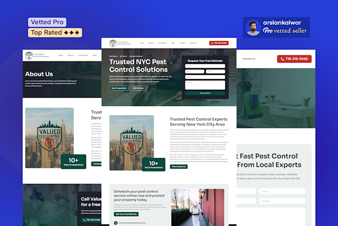 design pest control, carpenter, insulation, siding, or chimney website
