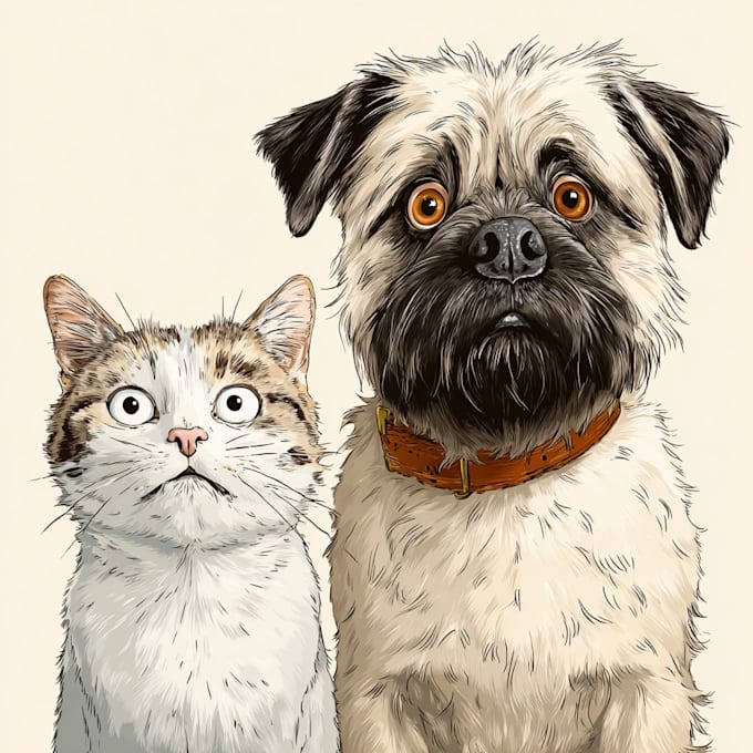 draw pet portrait into cartoon disney