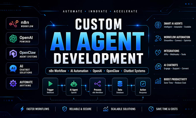 develop custom ai agent n8n workflow ai automation chatbot and openclaw system