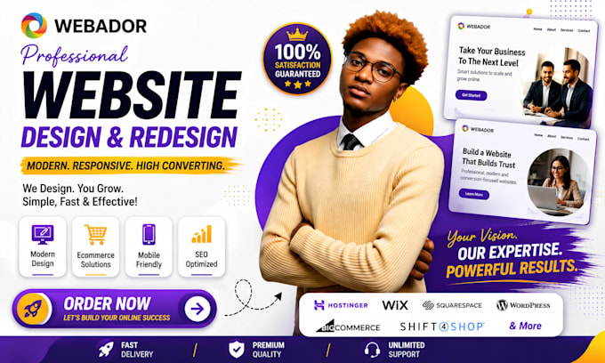 design webador website, webador redesign, hostinger website design