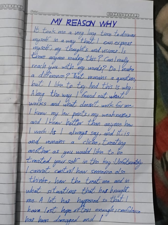 write handwritten notes in englis