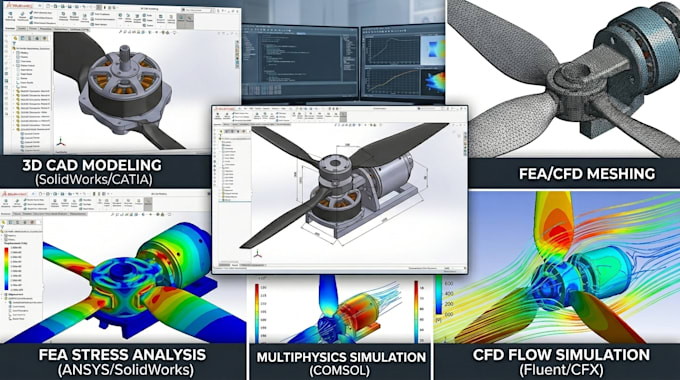 perform cfd, fea, and 3d engineering simulations using ansys and solidworks