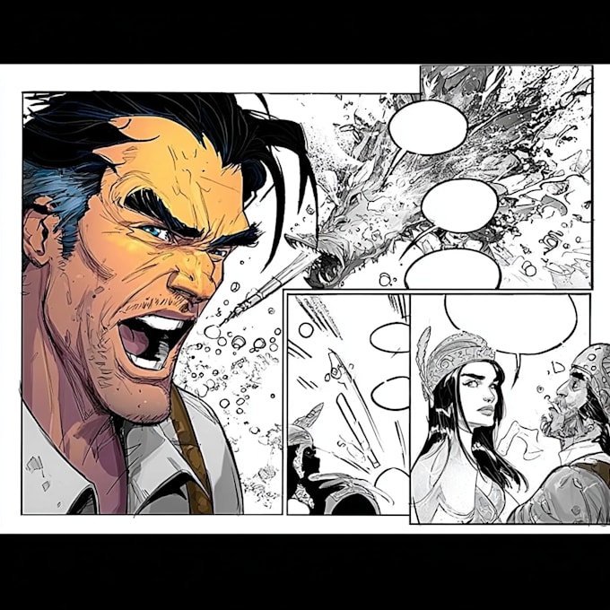 draw comic page comic panels comic book comic cover art