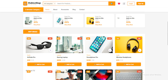 design and develop a custom storefront and landing page