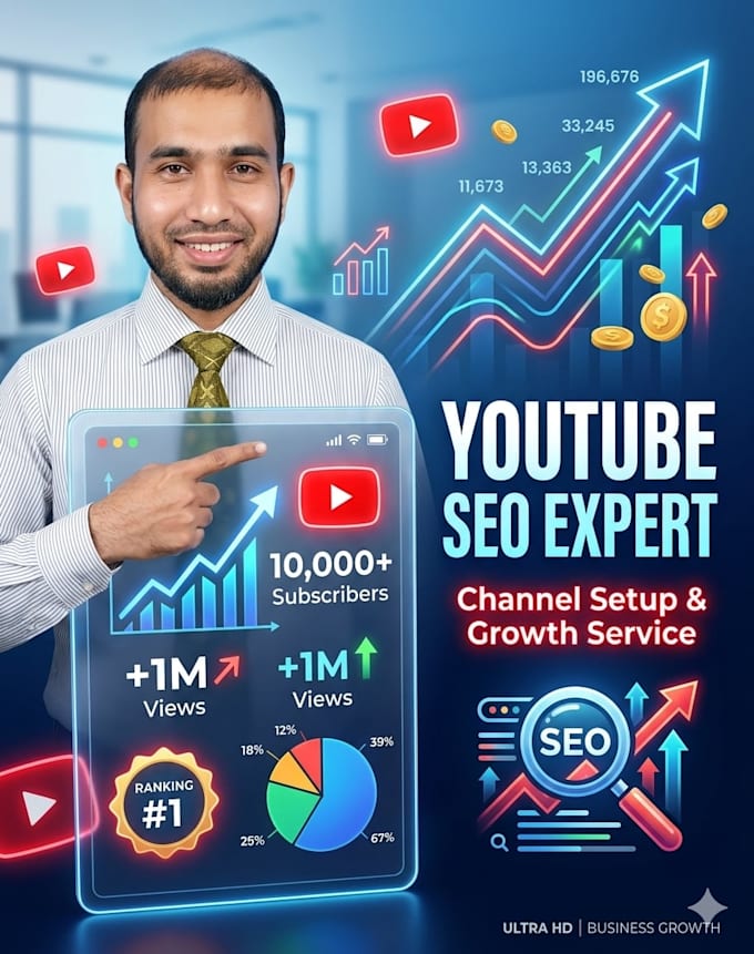 create, set up and fully optimize your youtube channel SEO