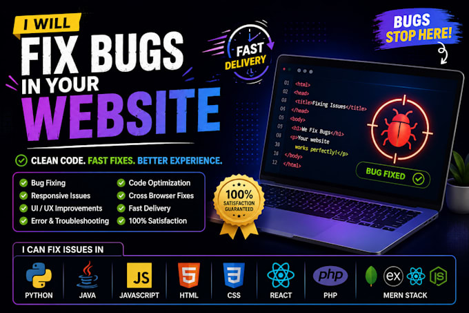 fix bugs in your website or web application