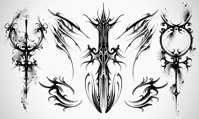 design cybersigilism, tribal, agrogoth tattoo