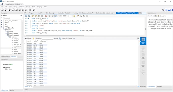 do expert sql data cleaning and database management