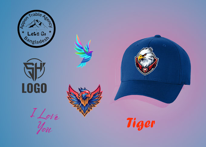 create hats design, logo, embroidery, modern