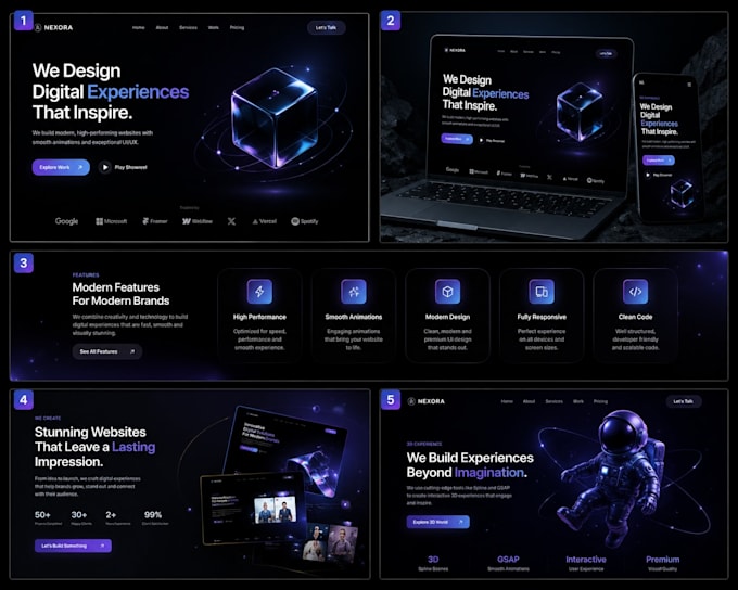 build a modern animated landing page website