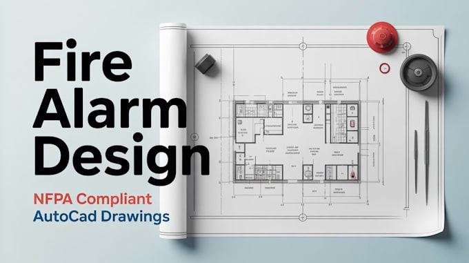 design fire alarm system, fire detection layout and riser diagram