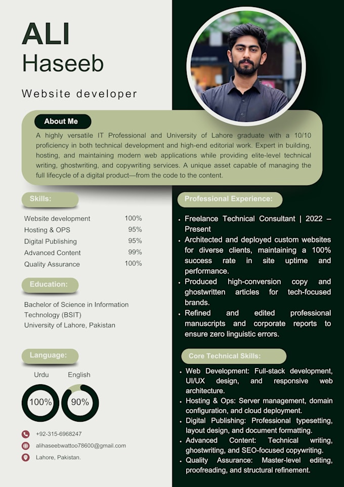 design a modern, creative resume for you