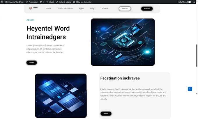 design modern elementor sections for wordpress