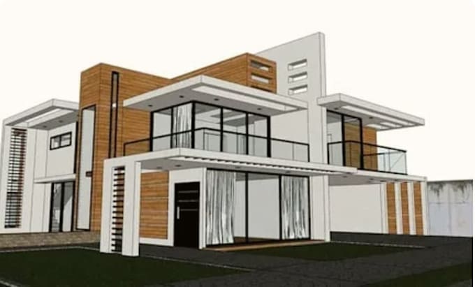 create sketchup 3d model and interior or exterior architectural render