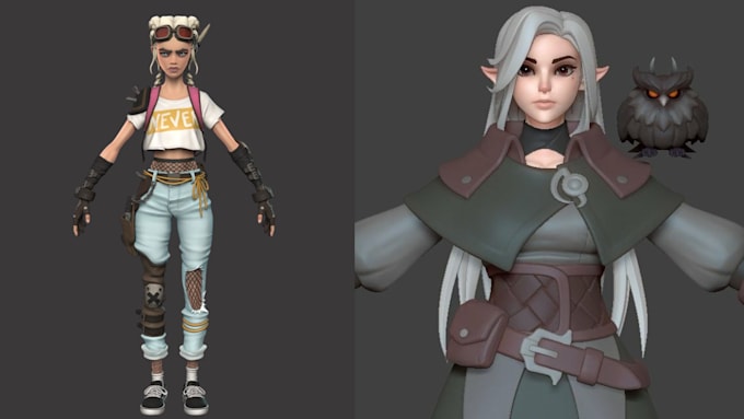 create 3d model, 3d character designs, and printable files for 3d printing
