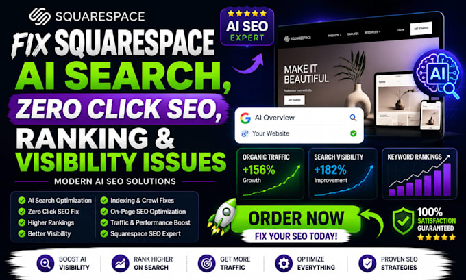 fix squarespace ai search, zero click SEO, ranking problems and visibility issue