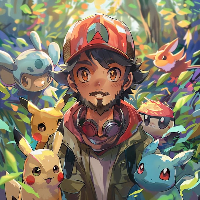 draw your portrait in pokemon anime style