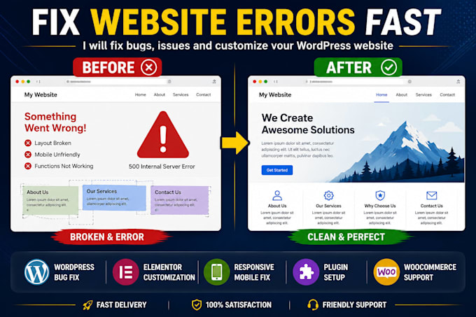 fix wordpress bugs and customize website