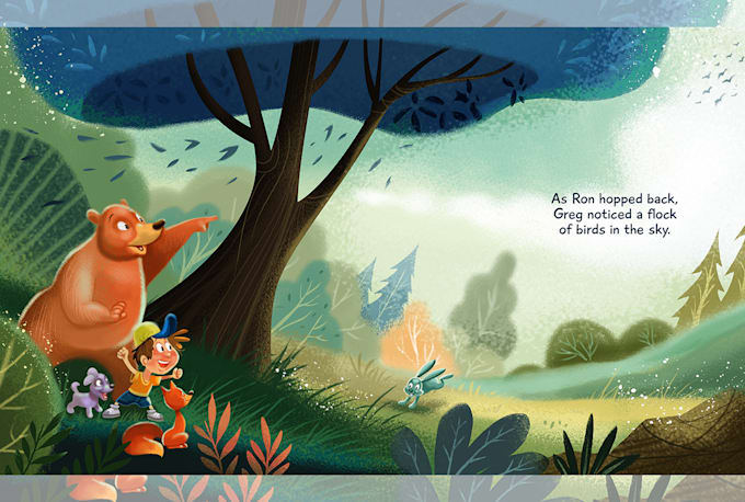 create whimsical and imaginative childrens book illustrations