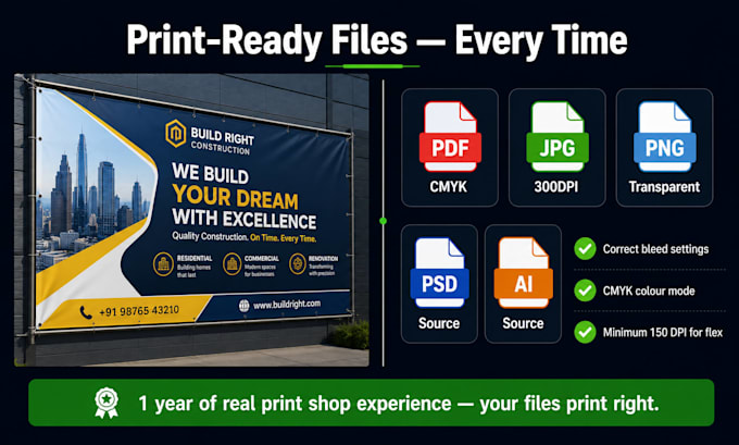 design print ready banner, poster, and visiting card