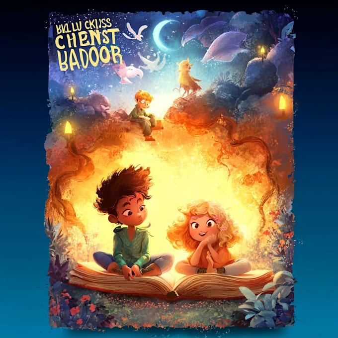 design a creative children book cover illustration
