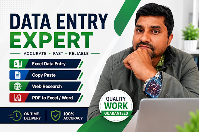 be your expert data entry and copy paste assistant