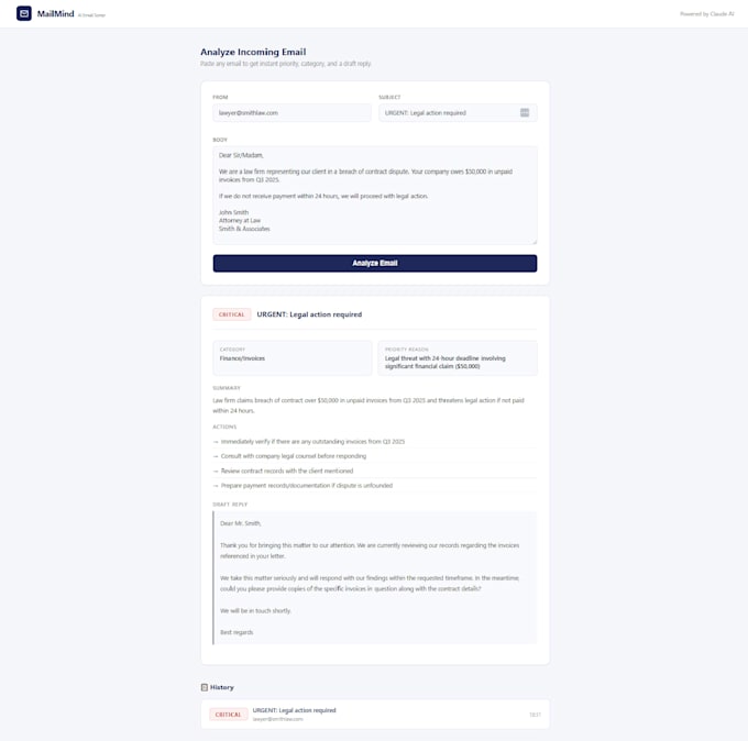 build an ai powered email sorting and automation bot