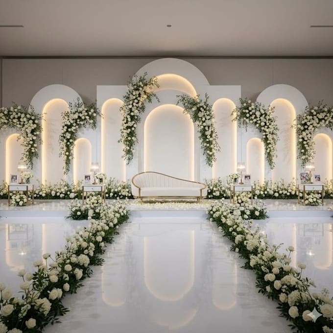 create realistic 3d wedding decor and event design visualization