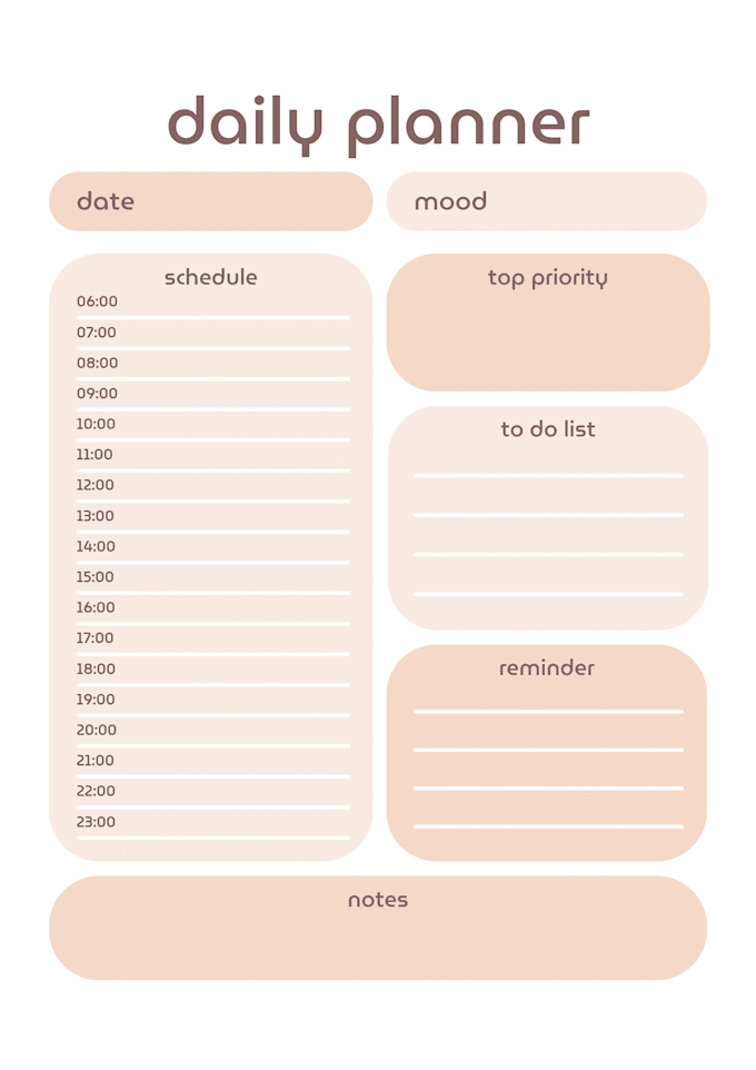 create a printable daily planner PDF in canva
