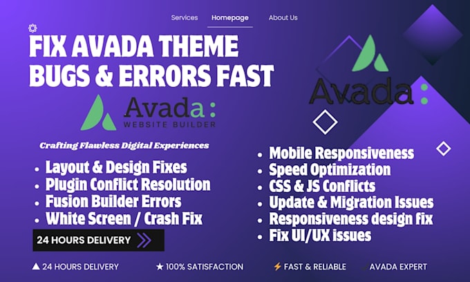 fix avada wordpress website theme bugs and errors fast italian wordpress site