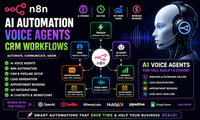 claw n8n ai automation crm workflow ai voice agent