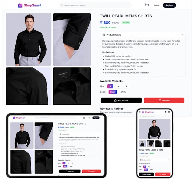 build responsive react frontend websites