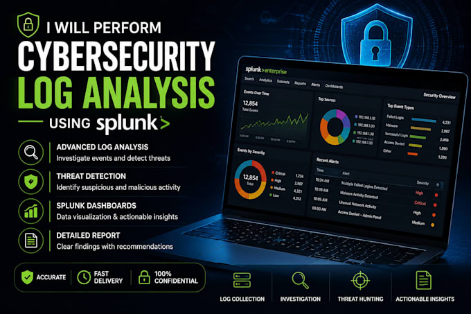perform cybersecurity log analysis using splunk