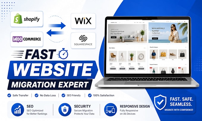 shopify migration woocommerce wix website transfer expert