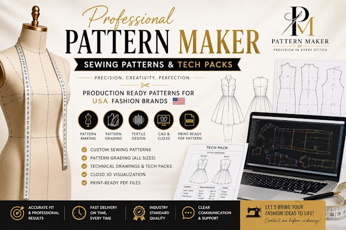 create professional sewing pattern, clothing pattern and grading