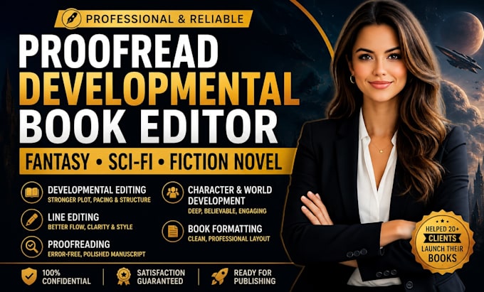 proofread developmental book editor fantasy sci fiction novel