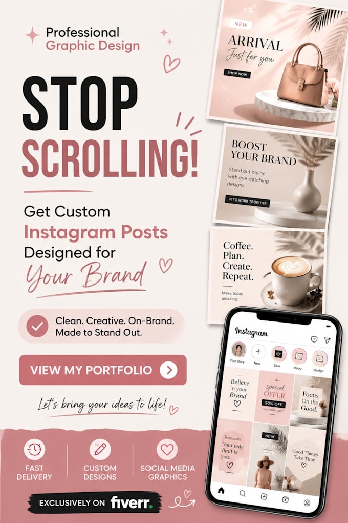 design classy instagram posts, flyers and branding graphics