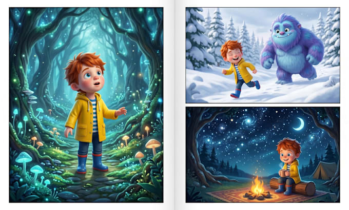create consistent ai characters for children book illustrations and storybook