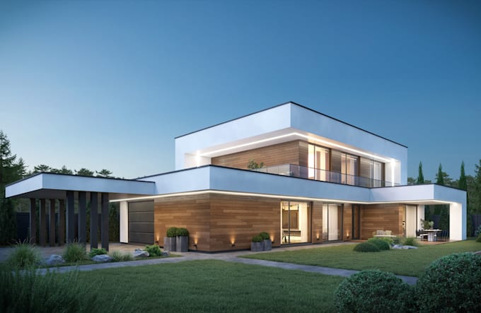 remodel interior from sketch drawing, redesign cgi external from photo, blender