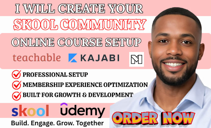 do skool membership setup, online course upload and circle so community