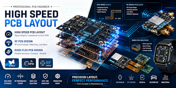 design high speed pcb layout, rf pcb design, rigid flex pcb expert engineer