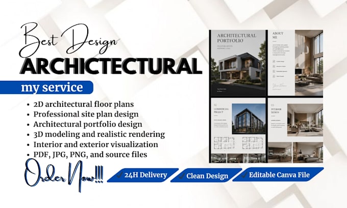 design architectural floor plan, site plan, portfolio and 3d exterior rendering